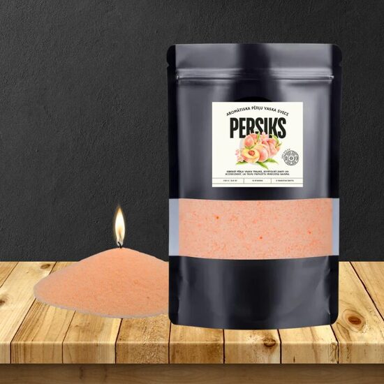 Scented Peach Pearl wax candle